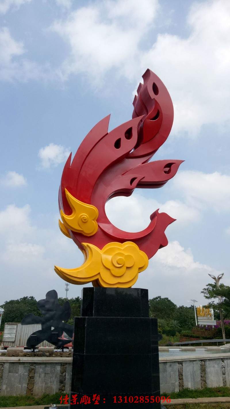 不锈钢大型凤凰雕塑飞翔的凤凰雕塑