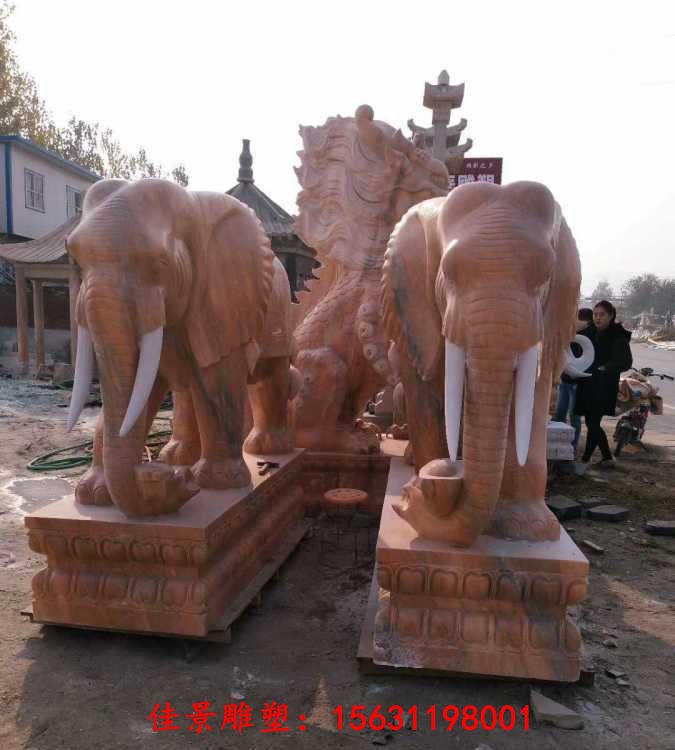 户外青石大象大型落地摆件雕塑