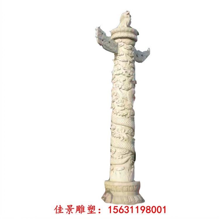 汉白玉文化柱广场手工雕刻