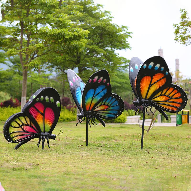 公园不锈钢蝴蝶动物雕塑