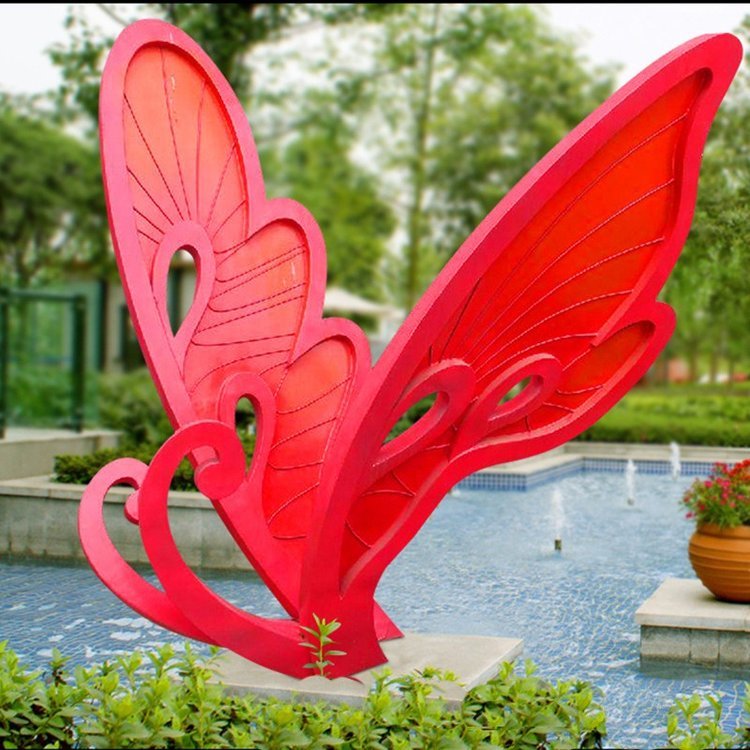 景区不锈钢蝴蝶动物雕塑