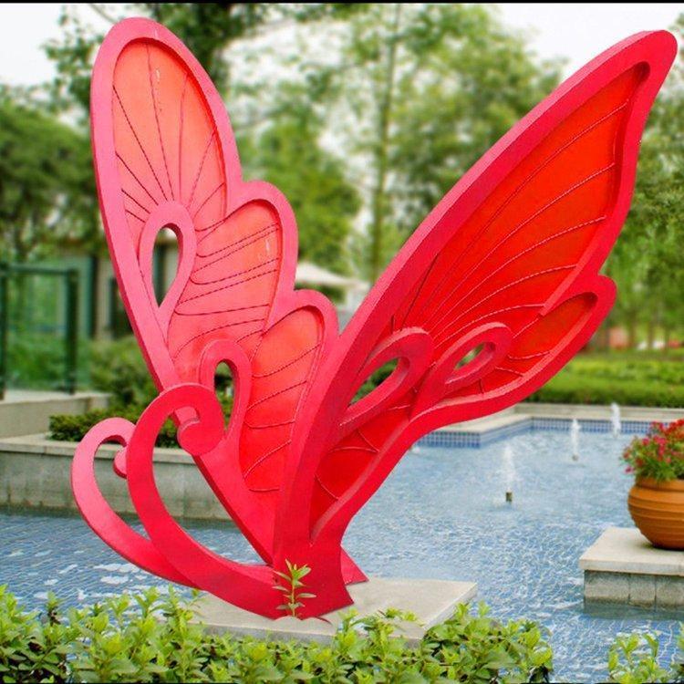 不锈钢蝴蝶庭院动物雕塑