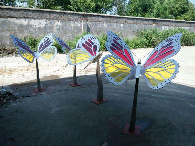 彩绘蝴蝶动物文化雕塑