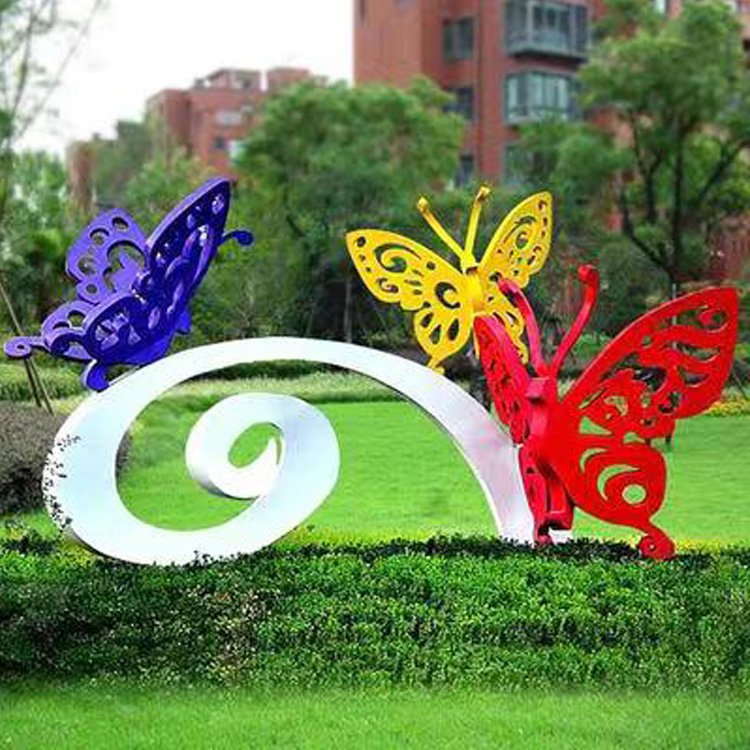 不锈钢蝴蝶公园动物雕塑