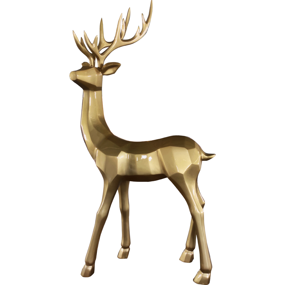 不锈钢金色小鹿动物雕塑
