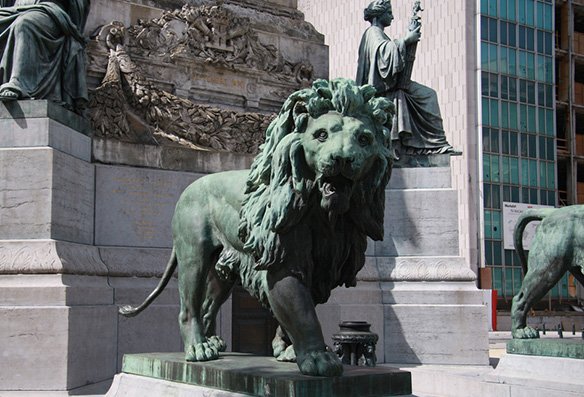 狮子动物标志文化铜雕