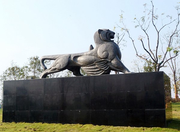 西洋狮动物标志景观铜雕