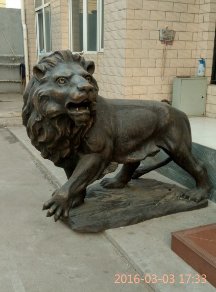 西洋狮动物标志铜雕