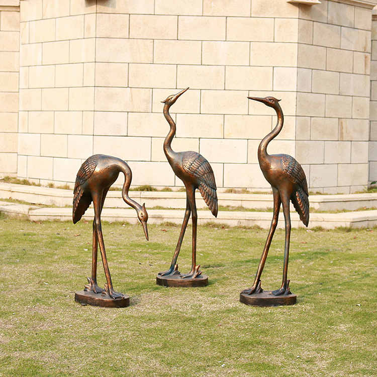 仙鹤动物各种姿势铜雕