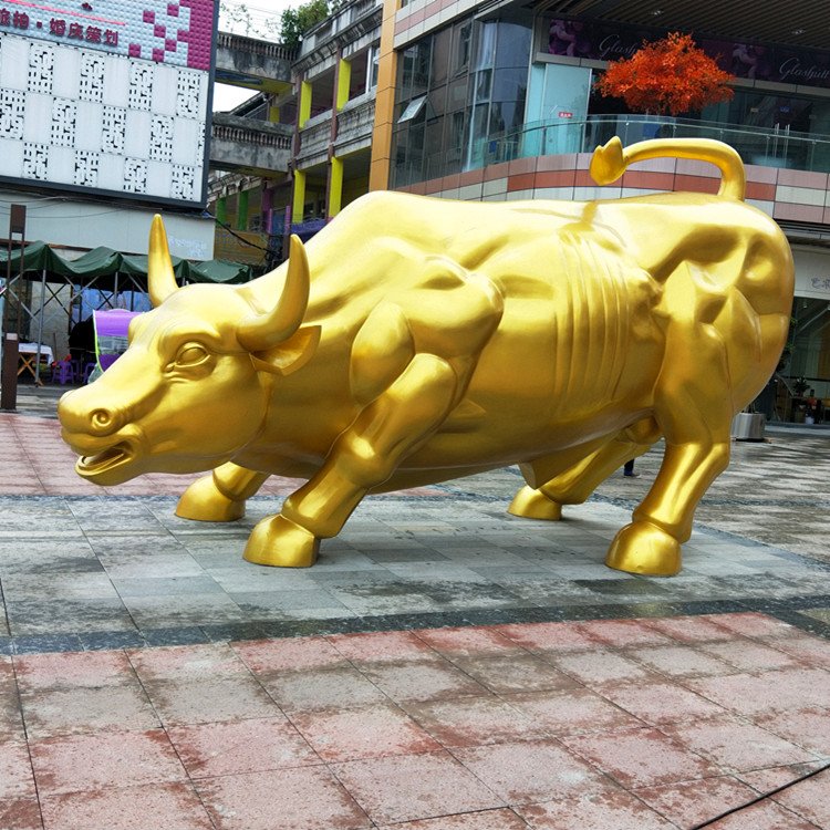 华尔街牛抽象景观铜雕