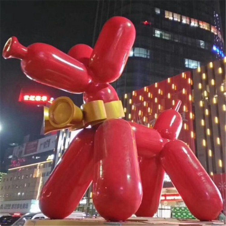 不锈钢广场气球狗雕塑