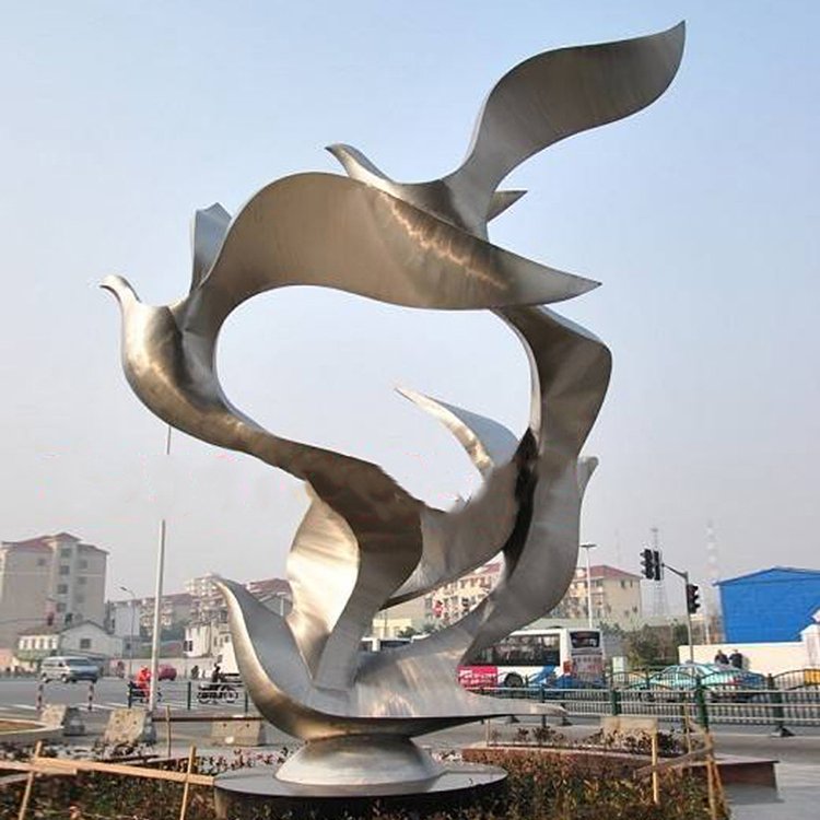 不锈钢鸽子动物抽象雕塑