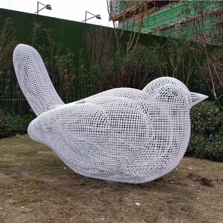 不锈钢小鸟镂空动物雕塑