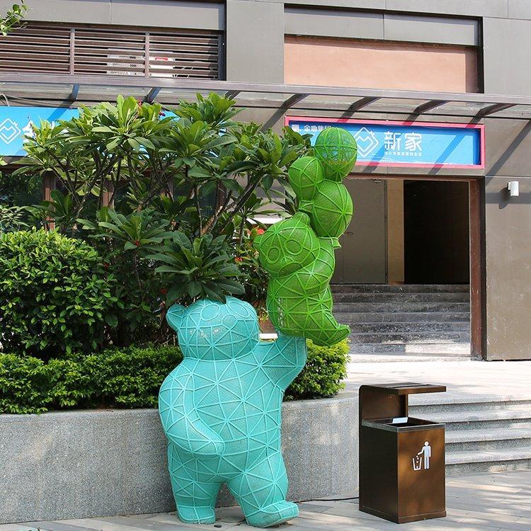 不锈钢商场熊动物雕塑