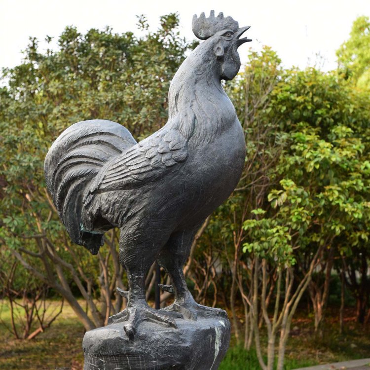 招财公鸡动物铜雕