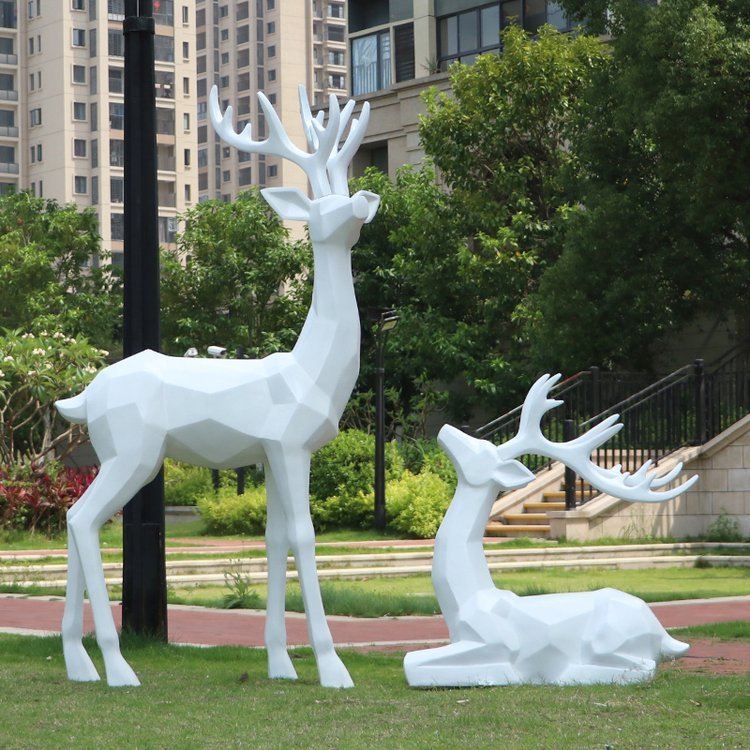 公园不锈钢鹿雕塑