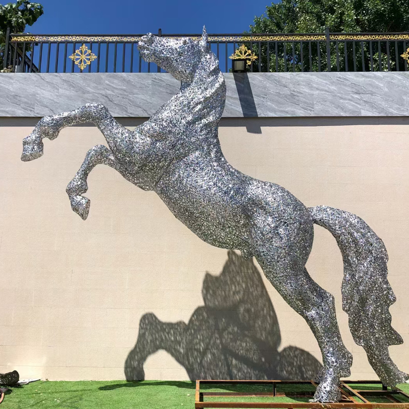 不锈钢八骏马动物雕塑