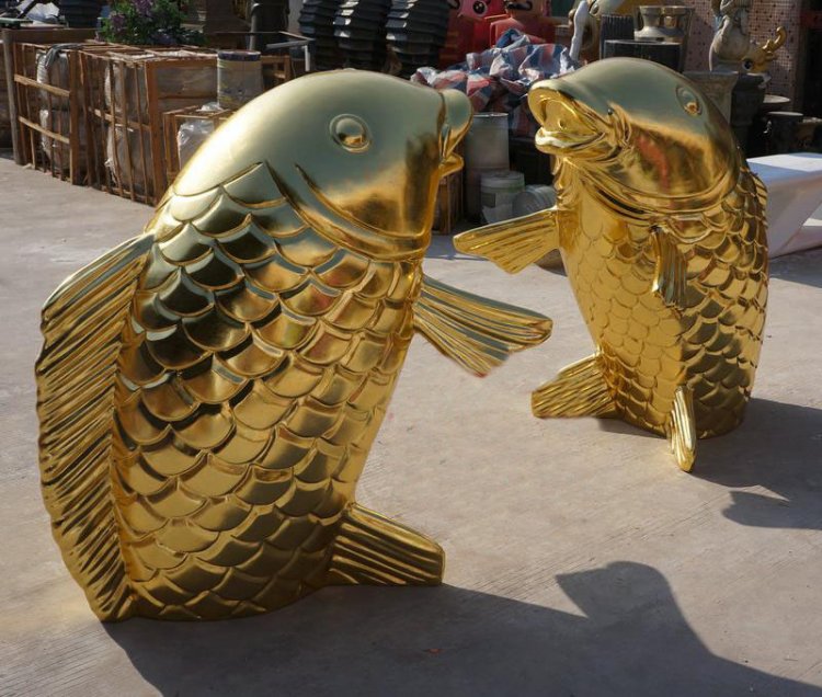 招财金龙鱼动物铜雕