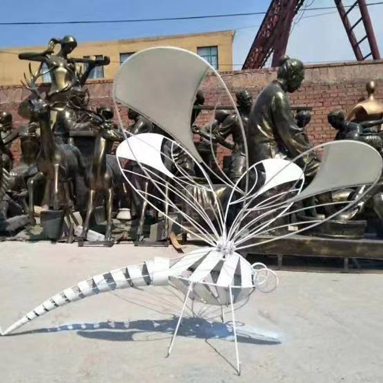户外不锈钢蜻蜓动物雕塑