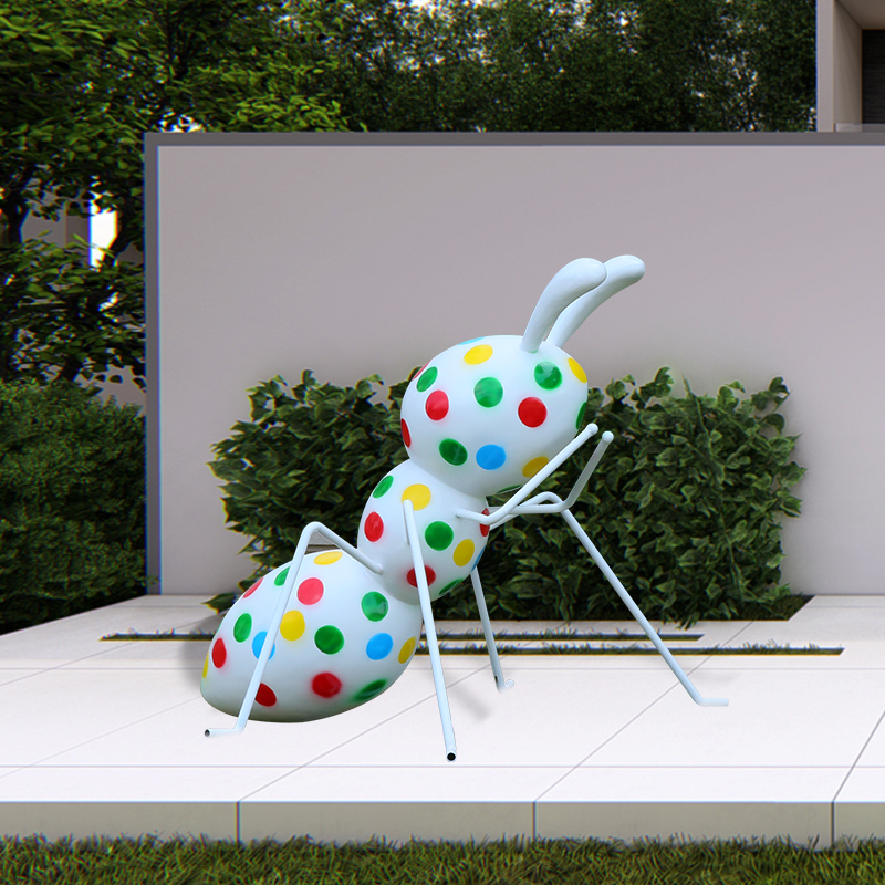 户外不锈钢蚂蚁动物雕塑