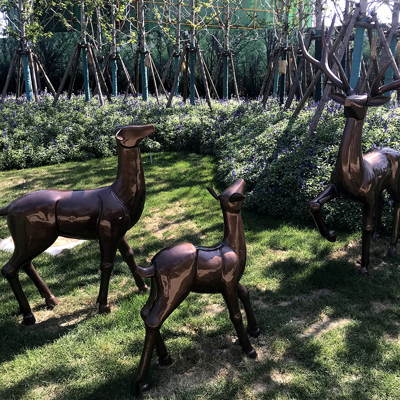 卧姿小鹿动物铜雕
