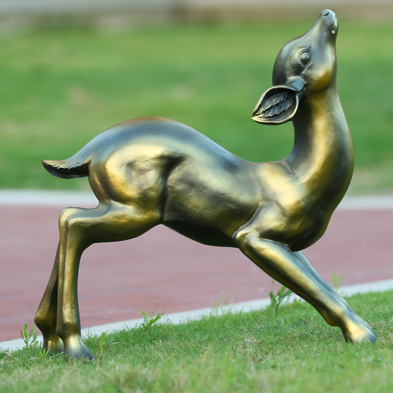 动物小鹿景观铜雕