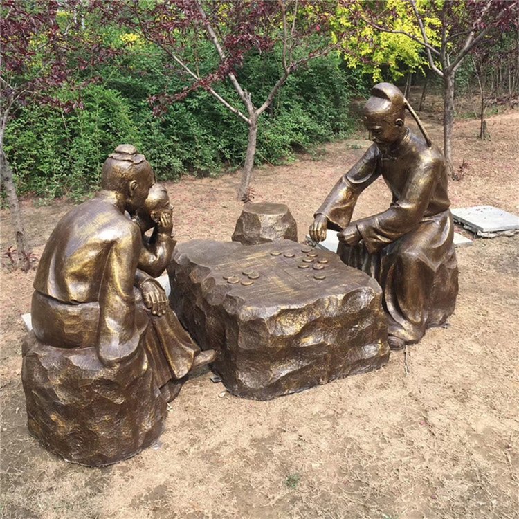 下象棋标志景观城市铜雕