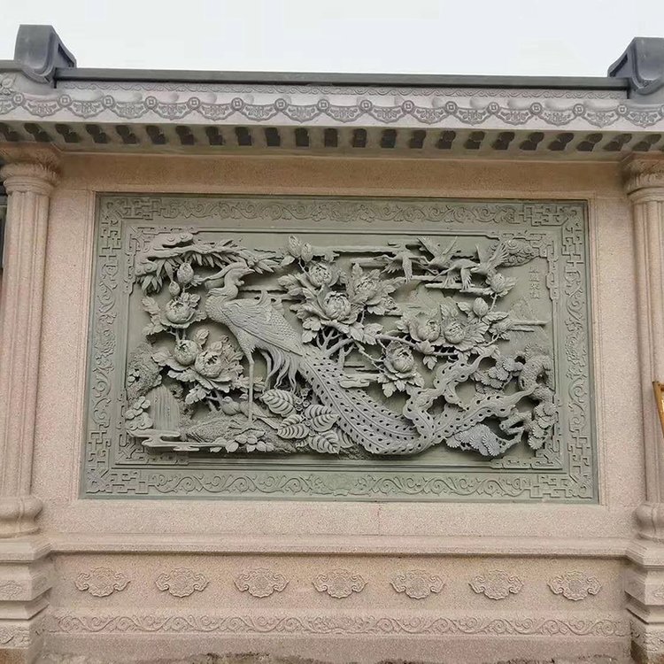 石浮雕影壁墙 景观雕塑
