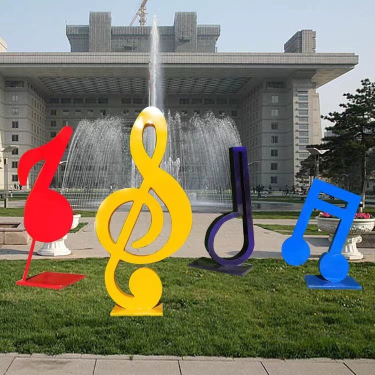 广场创意不锈钢乐符雕塑