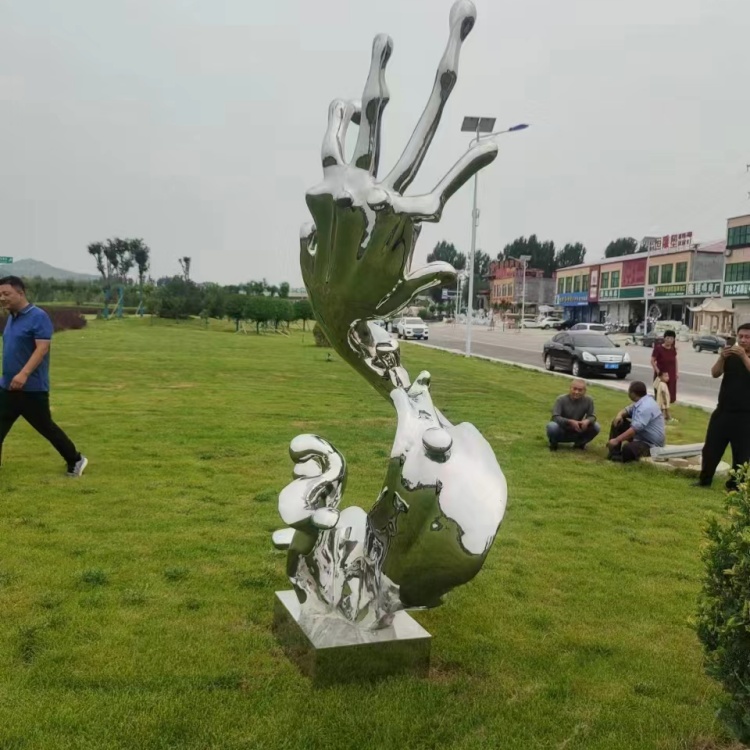 镜面不锈钢浪花雕塑