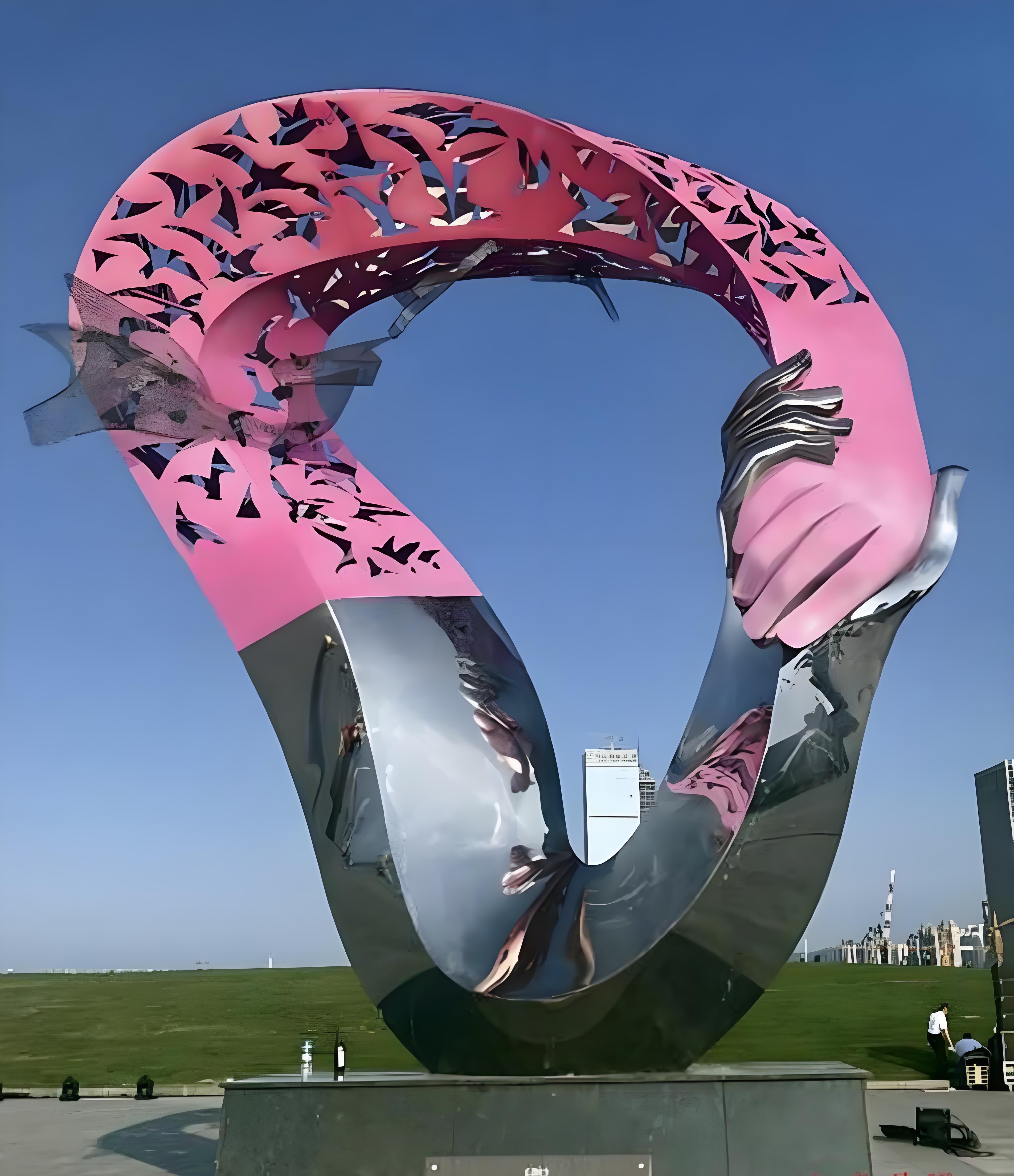 握手雕塑 大型不锈钢景观雕塑