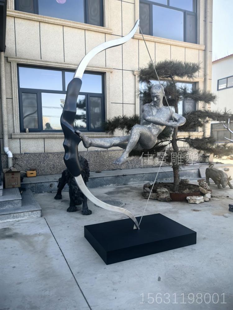 弓箭人物雕塑：力量与智慧的永恒交织