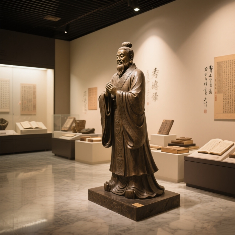 校园人物 孔子雕塑 铸铜雕塑厂家