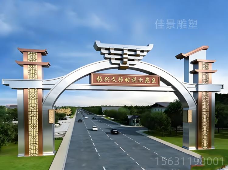 大型不锈钢牌楼雕塑